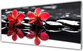 Szkło do Kuchni na Ścianę Równowaga Zen: Kwiat i Kamienie