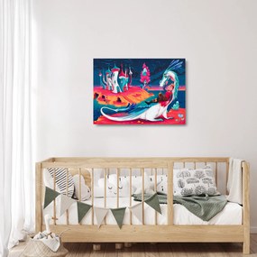 Obraz na szkle - Książę i smocza księżniczka (70x50 cm)