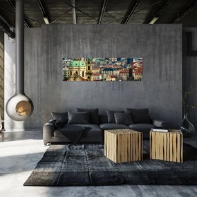 Obraz - Panorama Pragi (170x50 cm)