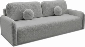 Sofa DUO Rozkładana Dwuosobowa Ciemnoszara Boucle Japandi
