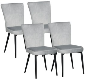 HOMCOM Zestaw 4 Krzesła Jadalniane Aksamitne Oparcia Eleganckie Kuchenne Modne | Aosom PL