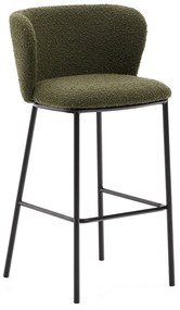 Zielony hoker (wysokość siedziska 75 cm) Ciselia – Kave Home