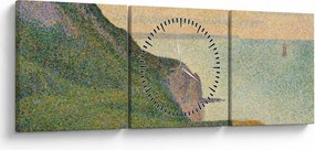 Obraz - Georges Seurat, Seascape at Port-en-Bessin, Normandy, reprodukcje (z zegarem) (90x30 cm)