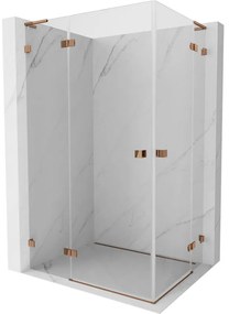 Mexen Lunar L Duo kabina prysznicowa uchylna 90 x 85 cm, transparent, różowe złoto - 34L-090L-085P-60-00