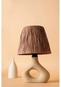 Beżowa lampa stołowa z kloszem plecionki papierowej (wysokość 40 cm) Serin – Opviq lights