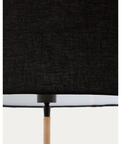 Czarna lampa stojąca z tekstylnym kloszem (wysokość 160 cm) Canar – Kave Home
