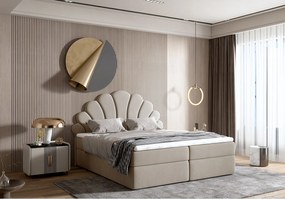 Stylowe łóżko tapicerowane PERŁA 120x200 cm w tkaninie salvador 02 beżowy