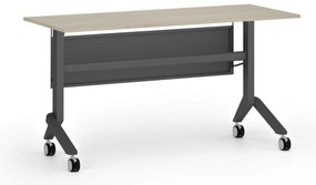 Mobilny stół PRIMO MOVE, 140x60 cm, czarna podstawa, dąb naturalny