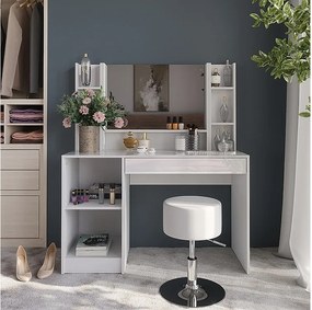 Stół toaletowy biały/biały wysoki połysk 119.8x50.1x76 sherry