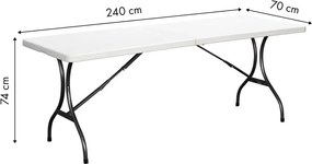 Składany stół eventowy Party 240 cm, biały