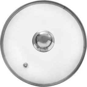 Orion Szklana pokrywa z uchwytem ze stali nierdzewnej, śr. 22 cm, 22 cm