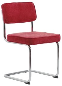 Czerwone sztruksowe krzesło Rupert – Unique Furniture