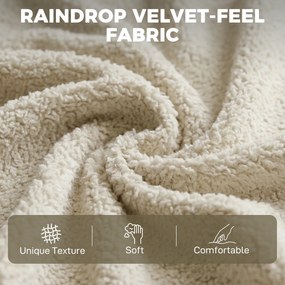 HOMCOM Narożna sofa z odwracalnym szezlongiem, 3-osobowa kanapa z aksamitnym wyglądem, szerokie i głębokie siedzisko, poduszki sprężynowe, beżowa | Aosom PL