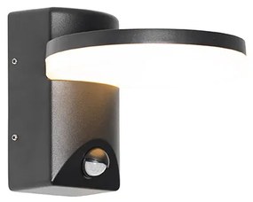 Lampa ścienna zewnętrzna czarna z diodą LED IP54 z czujnikiem ruchu - Esmee