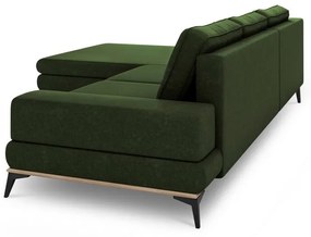 Butelkowozielony rozkładany narożnik Windsor &amp; Co Sofas Planet, lewostronny