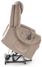 Fotel wypoczynkowy, elektryczny rozkładany, pionizacja beżowy HORTON