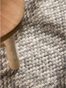 Jasnoszaro-kremowy wełniany okrągły dywan tkany ręcznie ø 160 cm Lyon Beans – Elle Decoration