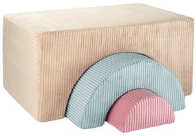 Jasnobrązowy sztruksowy piankowy plac zabaw 75x49x37 cm Rainbow Montessori – Wigiwama