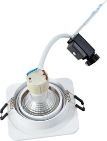 Zestaw 6 okrągłych reflektorów wpuszczanych białych GU10 50 mm, obrotowych i przechylanych IP44 - Alberto