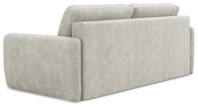Kremowa rozkładana sofa z tkaniny szenilowej ze schowkiem 218 cm Lilo – Makamii