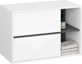 Podwieszana szafka łazienkowa 90 cm biały+ grafit szary E7-R69