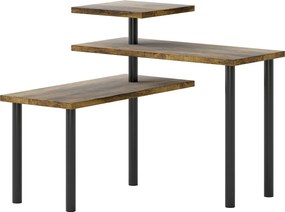 HOMCOM Regał kuchenny, Obracane regał na mikrofalówkę z 3 półkami, Industrialny regał metalowy, 40 x 18 x 36,5 cm