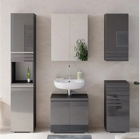 Zestaw mebli łazienkowych antracyt wysoki połysk 56x34x60 fredd