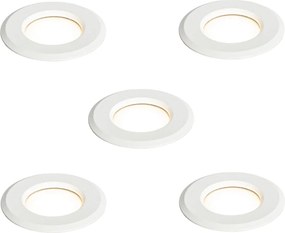 Zestaw 5 nowoczesnych reflektorów gruntowych białych z LED IP67 - Linsey