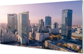 Szkło Ozdobne do Kuchni Panorama Warszawskich Wieżowców