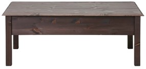 Ciemnobrązowy stolik z litego drewna sosnowego z 2 szufladami Støraa Linda