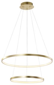 Nowoczesna lampa wisząca ze złotym pierścieniem, w tym LED - Anella Duo Nowoczesny Oswietlenie wewnetrzne