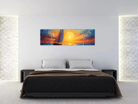 Obraz - Żaglówki (170x50 cm)