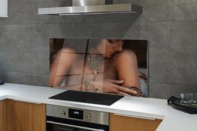 Szklany Panel Kobieta w Ozdobnej Biżuterii