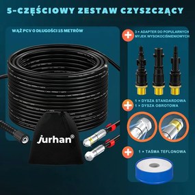 Zestaw do czyszczenia rur Premium, 15m, czarna Jurhan