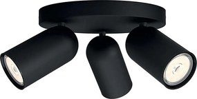 Philips - LED RGBW Ściemnialna oprawa punktowa PONGEE 3xGU10/4,8W/230V czarna +pilot