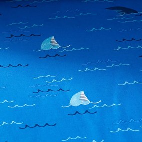 Niebieskie prześcieradło dziecięce do łóżeczka z gumką 70x140 cm Jawsome Shark – Catherine Lansfield