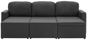 Rozkładana sofa modułowa ciemnoszara tkanina - Odi 4Q