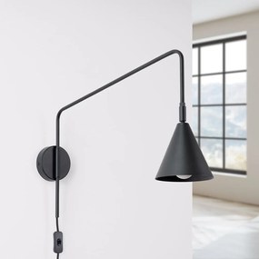 Czarny kinkiet do kontaktu Zylo – Nice Lamps