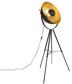 Lampa stojąca czarna ze złotem 51 cm regulowany statyw - MagnaxPrzemysłowy Oswietlenie wewnetrzne