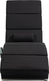 HOMCOM Fotel masujący, relaksacyjny, z funkcją leżenia i 8 punktami wibracyjnymi, 5 trybami, 56 x 168 x 84 cm, Czarny