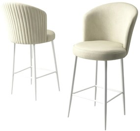 Zestaw krzeseł barowych Fora Cream and White, 6szt., 6 szt.