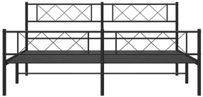 Czarne metalowe łóżko małżeńskie 200x200cm - Espux