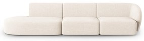 Beżowa sofa z tkaniny szenilowej prawostronna 311 cm Paolo – Milo Casa