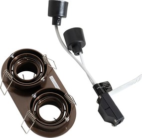 Okrągły podtynkowy reflektor w kolorze ciemnego brązu GU10 35 mm, regulowany, 2-punktowy - Installa