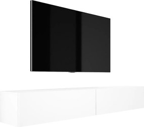 Zawieszana szafka pod telewizor, (2 x 100) x 34 x 32 cm, biały mat