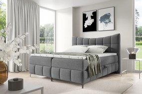 Ciemnoszare łóżko tapicerowane  z zagłówkiem 5 rozmiarów - Verrado