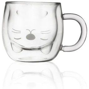 Orion Kubek podwójna ścianka szkło Cat,  300 ml