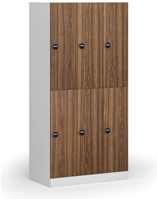 Szafka skrytkowa, 6 schowków, 1850 x 900 x 500 mm, demontaż, zamek RFID, drzwi laminowane, orzech