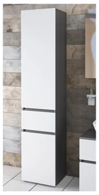 Biała wysoka wąska szafka łazienkowa 38x180 cm Wisla – Støraa