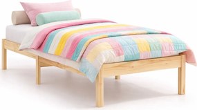 Naturalne drewniane łóżko pojedyncze 90x200 cm Z6-N14